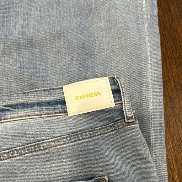 Express Long Light Blue Fade Wide Legs 70s Flare Women's Jeans 16L - Picture 11 of 13